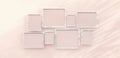 group of picture frames on the wall Picture frames on colored walls blank poster Empty picture frame mockup for pictures or photos Royalty Free Stock Photo