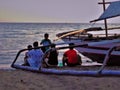 Group picture with friends along the sea shore