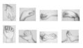 Group of pictures of body parts Royalty Free Stock Photo