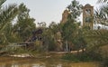 Tourists Visiting the Site of the Baptism of Jesus on the Jordan River Royalty Free Stock Photo