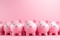 Group of Pink Piggybank