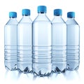 Group of plastic bottle with water Royalty Free Stock Photo