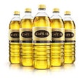 Group of plastic bottles with sesame seed oil