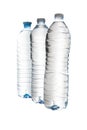 Group plastic bottles of water isolated on white background Royalty Free Stock Photo