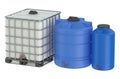 Group of plastic water tanks Royalty Free Stock Photo