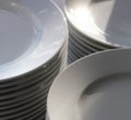 group plates white table serving dining restaurant