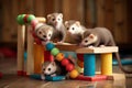 Playful ferrets