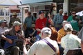 Group playing stringed instruments at festival