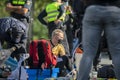 Group Police Men Arresting Demonstrator At Amsterdam The Netherlands 21-9-2019