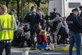 Group Police Men Arresting Demonstrator At Amsterdam The Netherlands 21-9-2019