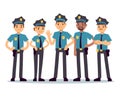 Group of police officers. Woman and man cops vector characters