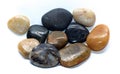 Group of polished stones over white Royalty Free Stock Photo