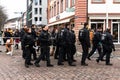 Police on the parade route in Mainz, Germany