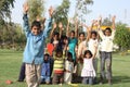 Group of poor children in delhi, india