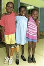 Group portrait cheerful children with disability Royalty Free Stock Photo