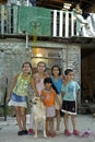 Group portrait of children with pet, Argentina Royalty Free Stock Photo