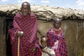 Group portrait elderly Maasai with grandchild Royalty Free Stock Photo