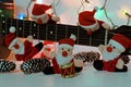 Funny santa claus toys with guitar Royalty Free Stock Photo