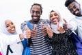 African students group showing ok thumbs up Royalty Free Stock Photo