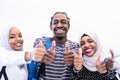 African students group showing ok thumbs up Royalty Free Stock Photo