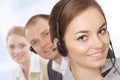 Group portrait of happy customer service people Royalty Free Stock Photo