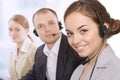 Group portrait of happy customer service people Royalty Free Stock Photo