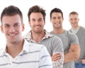 Group portrait of happy young men Royalty Free Stock Photo