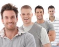 Group portrait of happy young men Royalty Free Stock Photo