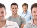 Group portrait of happy young men Royalty Free Stock Photo