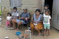 Group portrait of Indian family in a slum