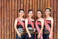 Group portrait of Kadazan Dusun young girls in traditional attire Royalty Free Stock Photo