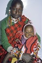 Group portrait Kenyan Maasai mother and daughter