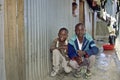 Group portrait and daily life in Kenyan slum Royalty Free Stock Photo