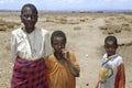 Group portrait Maasai grandma and grandchildren Royalty Free Stock Photo