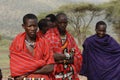 A group portrait maasai men.