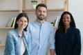 Portrait of diverse team posing together in office Royalty Free Stock Photo