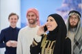 Group portrait of muslim businessmen and businesswoman