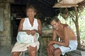 Group portrait of poor Brazilian elderly couple