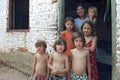 Group portrait of poor Paraguayan children in slum Royalty Free Stock Photo