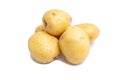 Group of potatoes isolated on white background close up. Raw potato Royalty Free Stock Photo