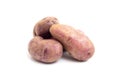Group of potatoes isolated on white background close up. Raw potato Royalty Free Stock Photo