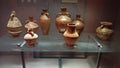 A group of pottery vessels from the Coptic era in ancient Egypt