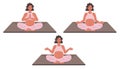 Group of pregnant women meditating and relaxing in lotus pose. Pregnant woman yoga. Physical training for future mothers. Healthy Royalty Free Stock Photo