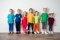 Group of preschool kids posing together, friendship concept Royalty Free Stock Photo