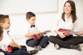 Music lesson in preschool Royalty Free Stock Photo