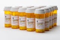 Group of prescription medication bottles, horizontal Royalty Free Stock Photo