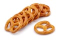 Group of Pretzel crackers isolated on white Royalty Free Stock Photo