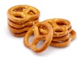 Group of Pretzel crackers isolated on white Royalty Free Stock Photo