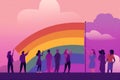 group pride celebration parade homosexual flag freedom community concept rainbow. Generative AI. Royalty Free Stock Photo