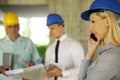 Group of professional construction managers. Royalty Free Stock Photo